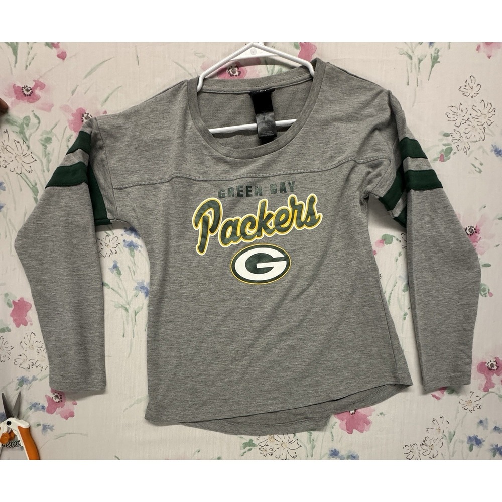 Green Bay Packers NFL Team Apparel Long Sleeve Shirt Girls Medium